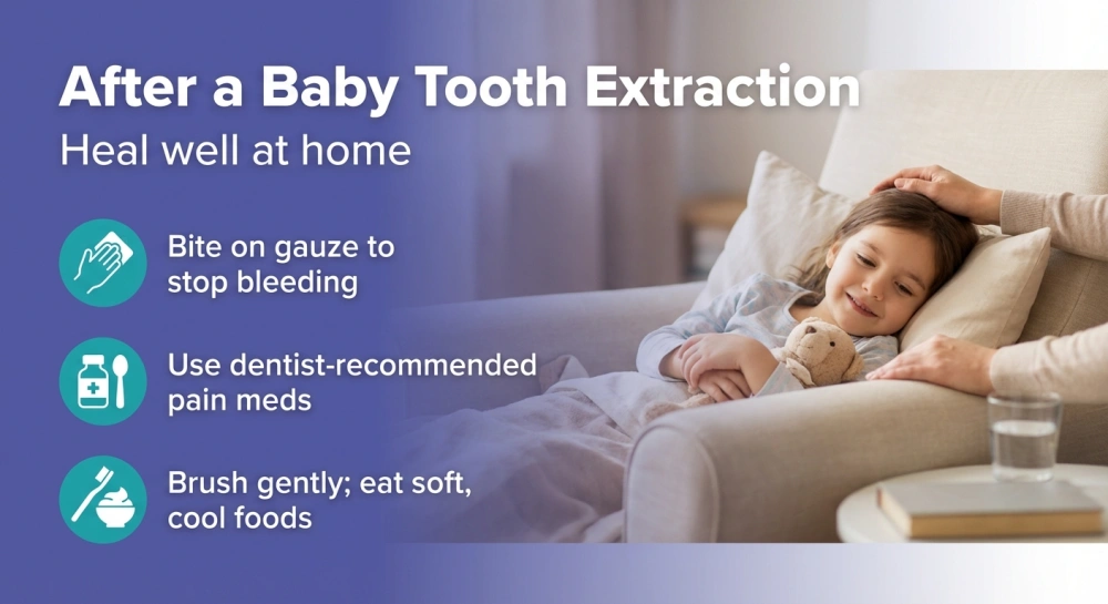 After a Baby Tooth Extraction — Heal well at home infographic