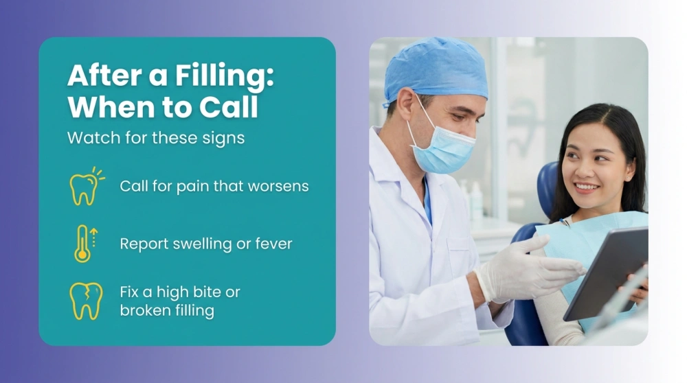 After a Filling: When to Call — Watch for these signs
