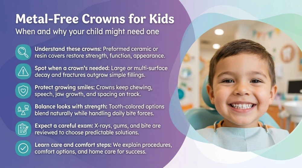 Metal-Free Crowns for Kids — When and why your child might need one