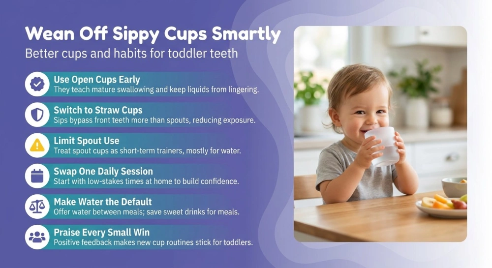 Wean Off Sippy Cups Smartly - Better cups and habits for toddler teeth